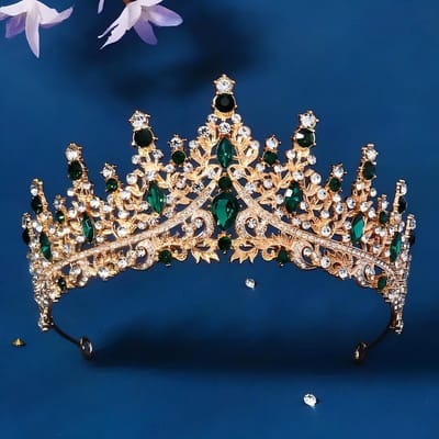 1 pièce Luxueuse Couronne Baroque en Strass pour Mariages Banquets Anniversaires Spécial Élégant Accessoire Cheveux Zircon pour Femmes black