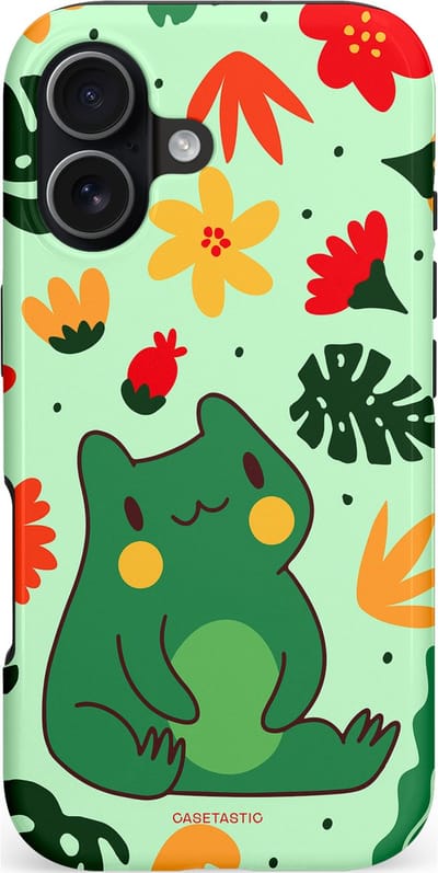 Casetastic hoesje geschikt voor Apple iPhone 17 - MagSafe - Dubbellaagse bescherming - Kwaakje - Fashion Case - Mintgroen Rood Okergeel