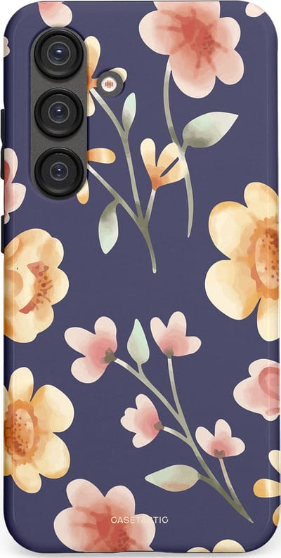 Casetastic Hoesje Geschikt voor Samsung S25 - Stijlvolle Beschermende Duo-layer Case - Fluweel Bloemendesign