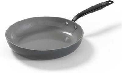 Keramische Steelpan 20 cm - PFAS-vrij, Geschikt voor Inductie en Alle Warmtebronnen - Grijze Anti-aanbak Pan voor Gezond Koken