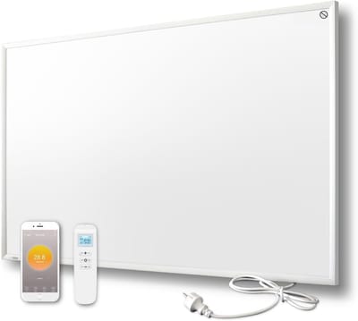 Infraroodverwarming Paneel - Wandverwarming Elektrisch - Ruimte Verwarmen - App Bediening Thermostaat - 900 Watt - Wit
