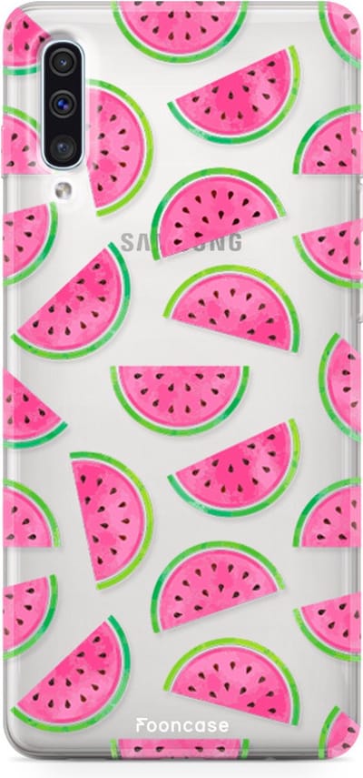 Fooncase Hoesje Geschikt voor Samsung Galaxy A50 - Shockproof Case - Back Cover / Soft Case - Watermeloen