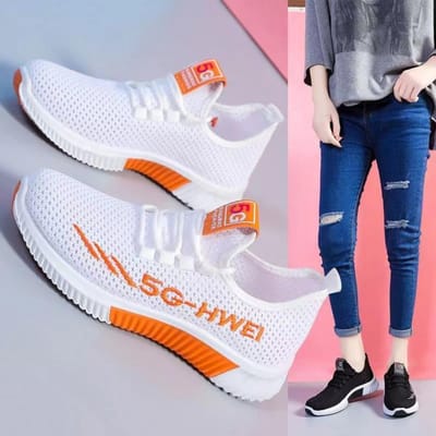 Dames Mesh Schoenen Ademend Alles-passend Studenten Zomerkleding Mesh Sneakers Casual Schoenen Moederschoenen 36 wit