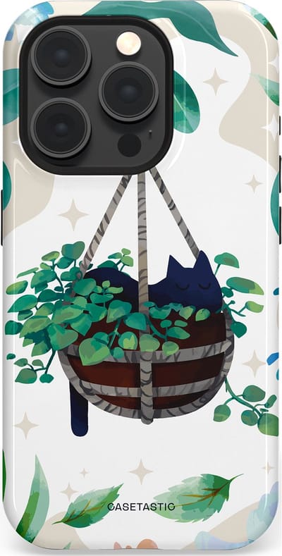 Casetastic Hoesje Geschikt voor Apple iPhone 15 Pro Magsafe - Stijlvolle Beschermende Duo-layer Case - Hangkat