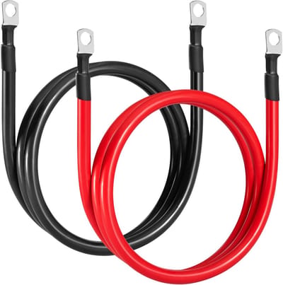 Accukabel 35mm2 voor Auto - Zuurstofvrije Koperkabel - 2 Stuks 100cm 150A 450V - Geschikt voor 12V en 24V Autoaccu's