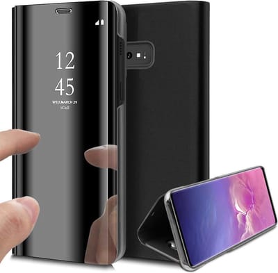 Hoesje geschikt voor Samsung Galaxy S10e - Book Case Spiegel Zwart
