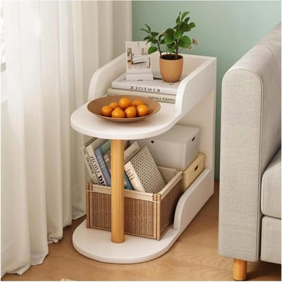 Boekenkast - Opbergrek - Decoratie Opslag - Stevig Hout - 2 Lagen - Wit