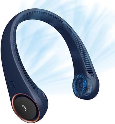 Nekventilator: draagbare persoonlijke nekkoeling oplaadbare bladloze ventilator - handsfree 3 snelheden 4000 mAh-batterij USB-bediend draagbaar hoofdtelefoonontwerp - voor mannen vrouwen