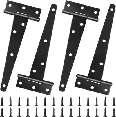 T-scharnieren - geschikt voor schuurdeur en tuinpoort - 4 stuks - zwart - 150 mm