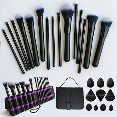 Professionele Make Up Kwasten Set - Make Up Brush Set - Luxe Make Up Kwasten Houder - Make Up Etui - Beauty Blender - Powder Puff Driehoek - Kerstcadeau Voor Vrouwen - Sinterklaas Cadeau - Cosmetica