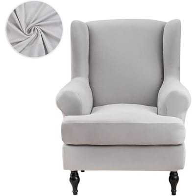 Effen Kleur Schuine Arm Koningsrug Stoelhoes Elastische Fauteuil Oorstoel Oorbank Rugstoelhoes Stretch Beschermer Sliphoes voor Thuis Universal Size