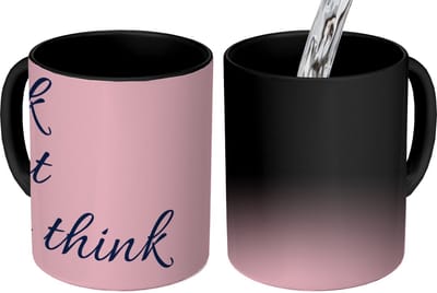 Magische Mok - Foto op Warmte Mokken - Koffiemok - Fuck what they think - Roze - Minimalistisch - Magic Mok - Beker - 350 ML - Theemok - Mok met Tekst