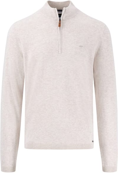 Fynch-Hatton Trui Troyer Zip Air Cotton New Off White / male