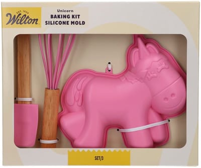 Wilton Baking Kit Silicone Mal - Unicorn - Set/3 - Eenhoorn Bakvorm Siliconen - Garde - Spatel