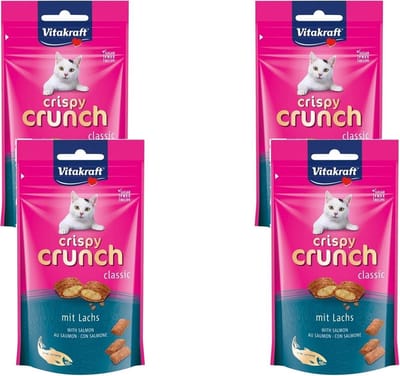 Vitakraft Crispy Crunch 60 g - Kattensnack - 4 x Zalm
