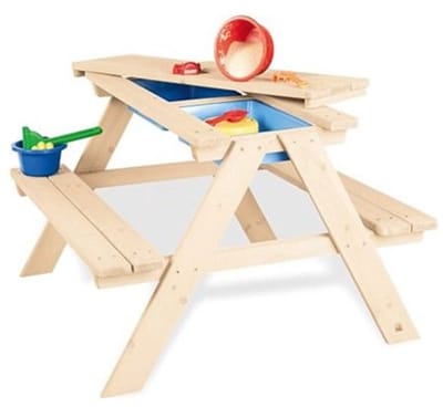 SenS-Line - Bassie picknicktafel en picknickbank voor kinderen met houten deksel