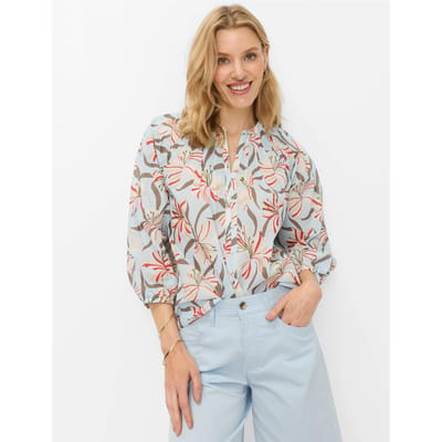 Brax Dames Blouse  Style VALESCA vintage blue, lichtblauw, maat 46