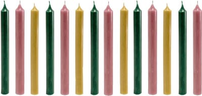 Cactula mooie dinerkaarsen 19,5 cm in 3 Trendy Kleuren 15 stuks | Lente! Geel / Groen / Roze