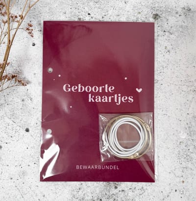 Bewaarbundel | geboortekaarten | bordeaux/burgundy
