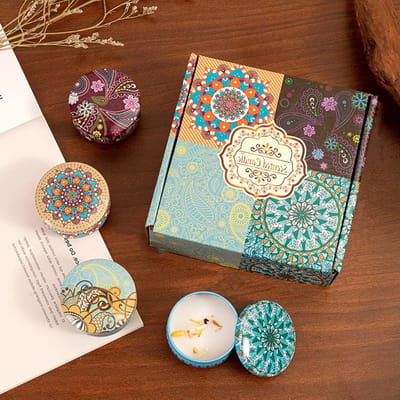 Set van 4 Lavendel Geurkaarsen - Natuurlijke Soja Was voor Aromatherapie, Stressverlichting en Decoratie voor Thuis, Yoga en Reizen