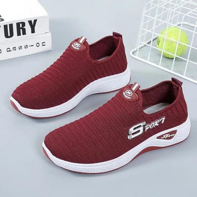 Nieuwe Sportschoenen Dames Slip-on Mode Casual Schoenen Mesh Ademend Zomer Zachte Zool Hardloopschoenen 39 gray