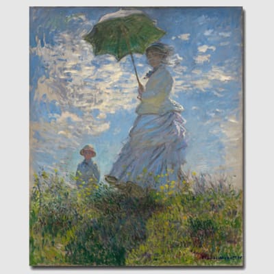 Allernieuwste.nl® Canvas Schilderij CLAUDE MONET: Madame Monet and her Son - Kunst aan je Muur - Impressionisme - Kleur - 70 x 100 cm