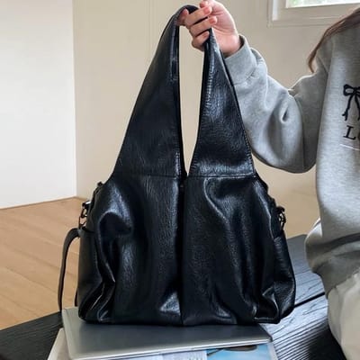 Tas Zomer Schoudertas Zachte Zijkant Casual Retro Draagtas Crossbody Tas voor Dames zwart