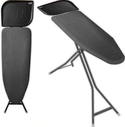 Strijkplank 120x40 cm Grijs met Stoomketelhouder en Kleerhanger - In Hoogte Verstelbaar