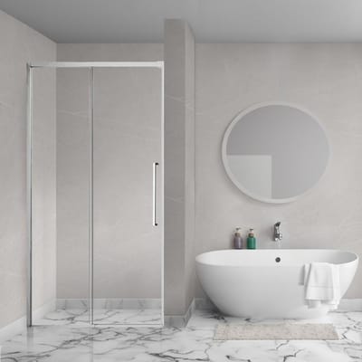 Aqua Vista Lokla Linea nisdeur - 150x200cm - incl. montageset - chroom