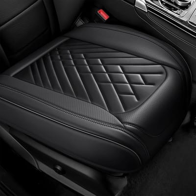 Zitkussen voor de voorstoelen, autostoelhoezen, zitkussen, antislip, lederen autostoelhoezen, universele voorstoelbescherming voor de meeste voertuigen, vrachtwagens, SUV's
