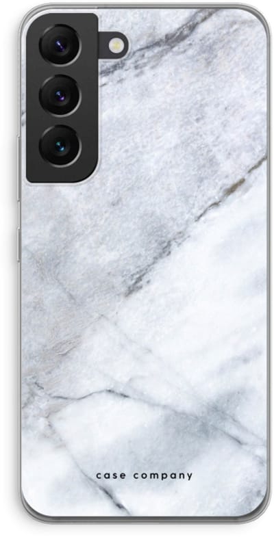 Case Company® - Hoesje geschikt voor Samsung Galaxy S22 hoesje - Witte marmer - Soft Cover Telefoonhoesje - Bescherming aan alle Kanten en Schermrand