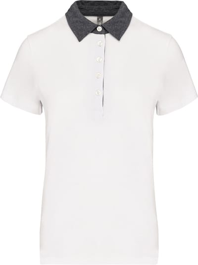 Kariban Tweekleurige damespolo jersey K261 - White / Dark Grey Heather - XXL