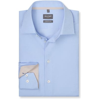 OLYMP Luxor 24/Seven Overhemd, Comfort Fit, New Kent, Bleu