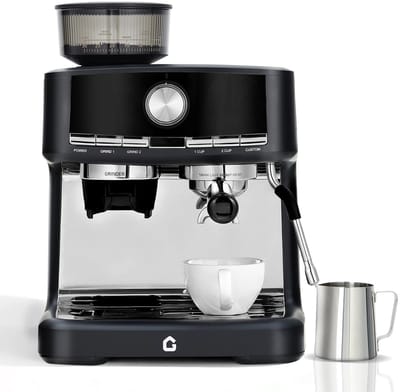 RosaBloom Koffiezetapparaat - Espressomachine - Pistonmachine - Koffiemachine - Geïntegreerde koffiemaler - 15 bar pomp - 1.5L watertank
