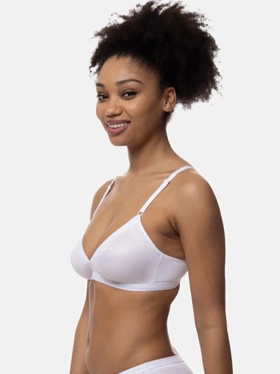 Dorina Niet voorgevormde Bh zonder beugel - Tiffany - Bralette met sluiting - Katoen - 85D - Zwart