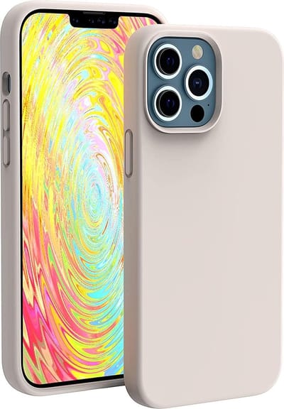 Hoesje Geschikt voor iPhone 13 Pro – Liquid siliconen backcover – Pink Sand