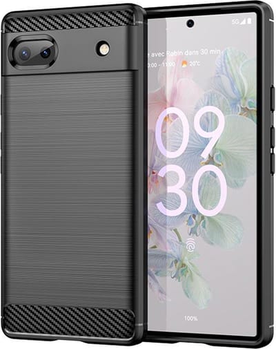 Hoesje geschikt voor Google Pixel 6a - Techsuit Carbon Silicone Back Cover - Zwart
