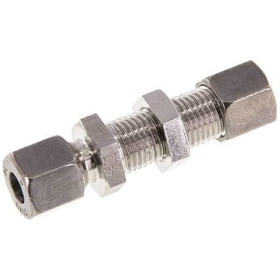 8L RVS Rechte Snijringkoppeling Schotdoorvoer 315bar ISO 8434-1