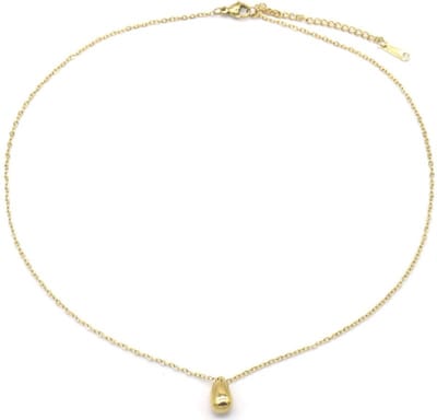 Ketting - hanger - halsketting - verstelbaar - RVS - accessoire - sieraad - goudkleurig - RVS - water - druppel - geschenk - cadeau - feest - hip - trendy - tijdloos - chique - feest - dames - vrouwen