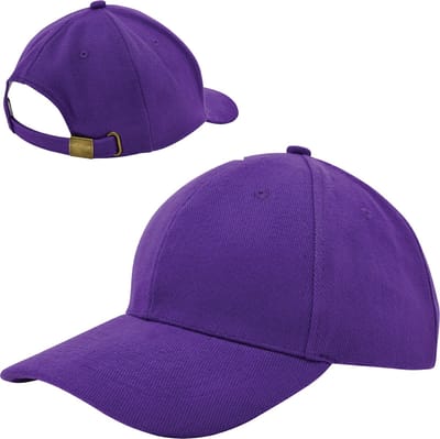 6 Panel Cap van zwaar geborsteld katoen met koperen bucklesluiting - Paars