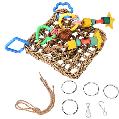 Filet d'escalade pour oiseaux Hamac balançoire à mâcher pour perroquet Cage pour inséparables Pinsons Perruches Perruches ondulées Perroquet brown