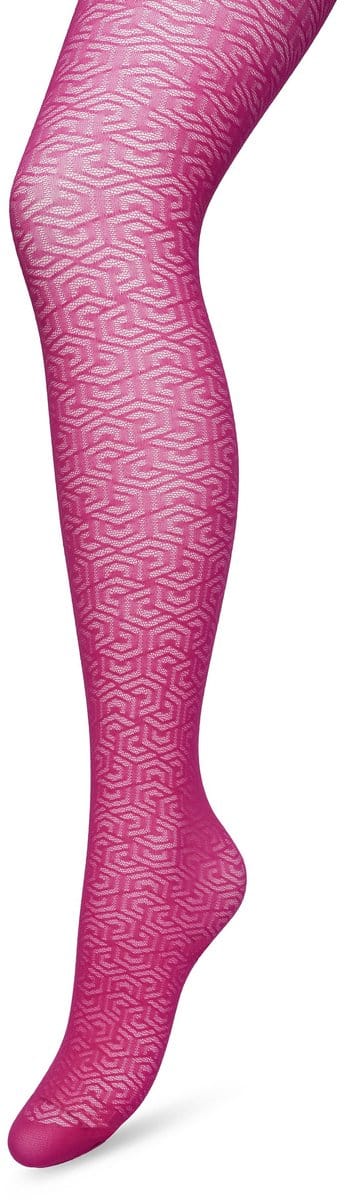 Bonnie Doon Grafische Panty 40 Denier Fel Roze Dames maat S/M - Grafisch - Print - Gladde Naden - Maximaal Draagcomfort - Chique Panty - Feestelijk - Eclectic Tights - Rose Violet - BP221911.339