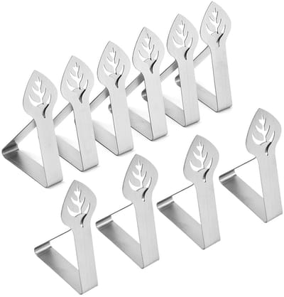 Dailygoods- Tafelkleedklemmen 10 stuks - Roestvrij Staal - Voor Tafels tot 3 cm - Verstelbaar - Duurzaam - Betrouwbare Grip - Tafelkleclips