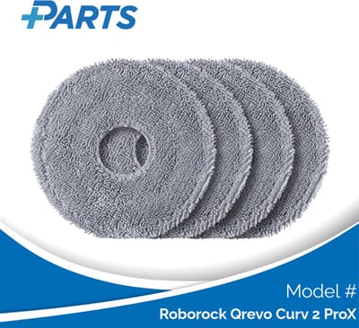 Roborock Qrevo Curv 2 ProX Dweilpads (4 Stuks, Plus.Parts® alternatief voor 8.02.0453)