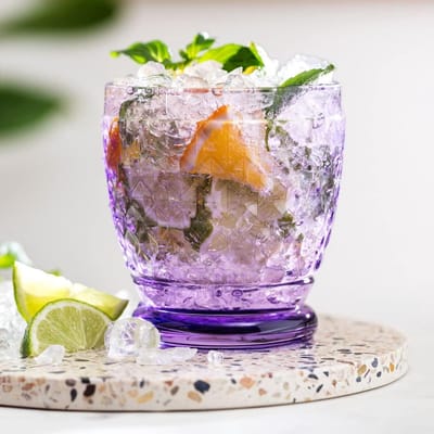Lavender beker, kristalglas gekleurd paars, inhoud 200 ml, vaatwasmachinebestendig