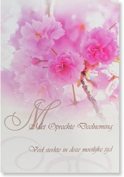 Cards & Crafts Condoleancekaart - Met Oprechte Deelneming Wenskaart - 12 x 17 cm - gevouwen kaart Inclusief envelop