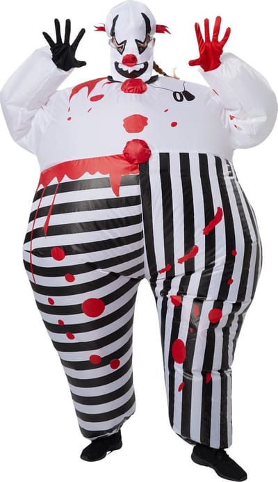 dressforfun - Opblaasbaar kostuum horrorclown - verkleedkleding kostuum halloween verkleden feestkleding carnavalskleding carnaval feestkledij partykleding - 302357