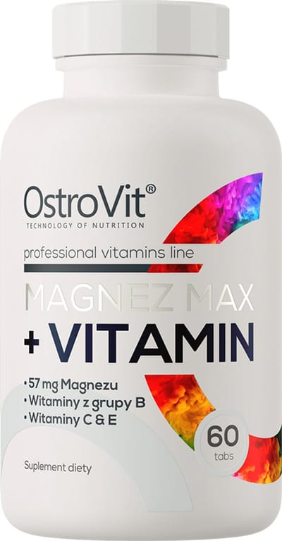 OstroVit - Magnesium MAX + Vitamin - 60 tablets - Magnesium - B vitaminen - Vitamine C - Vitamine E - Laboratory-confirmed quality