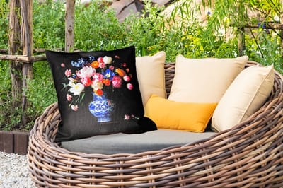 Sierkussen Buiten - Rozen - Bloemen - Vaas - Boeket - 60x60 cm - Weerbestendig