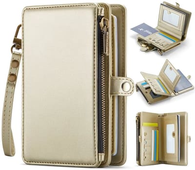 Flip Lederen Paspoorthoesje met RFID Bescherming – Familie Clutch Portemonnee voor Reizen – Kaart- en Paspoorthouder voor Gezinnen – Paspoorthoesje, Reisportemonnee, RFID Wallet, Familieportemonnee